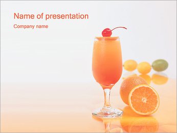 Cocktail with Cherry PowerPoint Template