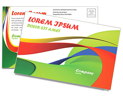 Abstract Shapes Postcard Template