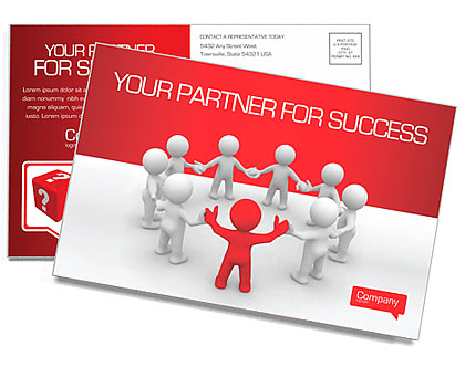 Team of People Postcard Template