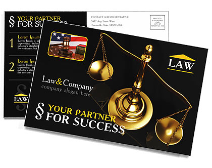 Golden Brass Scale Postcard Template