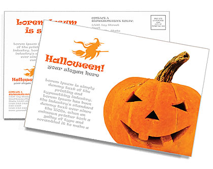 Halloween Pumpkin Postcard Template