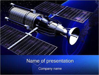 Satellite Orbiting Earth PowerPoint Template