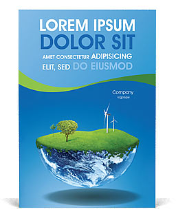 Globe with Wind Turbines Ad Template
