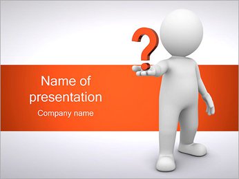 Man Holding Question PowerPoint Template