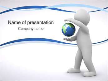 Person with Globe PowerPoint Template