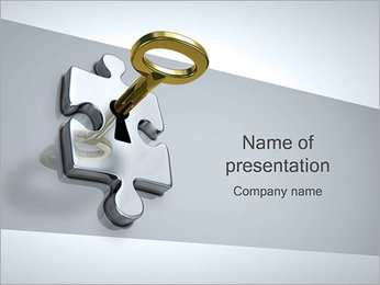Puzzle with Key PowerPoint Template