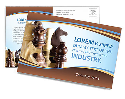 Globe Puzzle and Chess Postcard Template