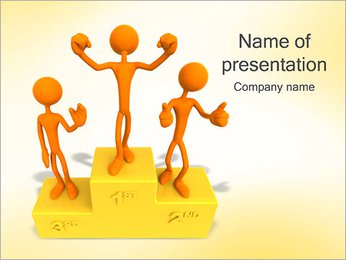 Winners on Pedestal PowerPoint Template