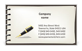 Pen and Notebook Business Card Template