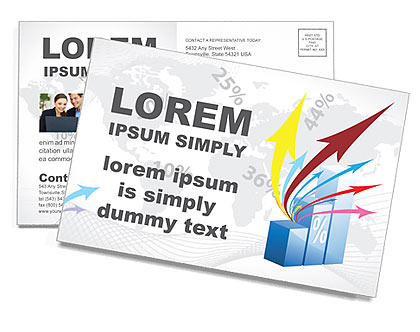 World Business Graph Postcard Template
