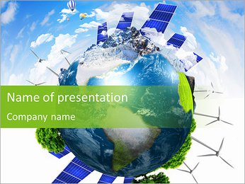 Collage with solar batteries as alternative source of energy PowerPoint Template