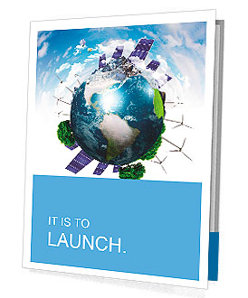 Collage with solar batteries as alternative source of energy Presentation Folder