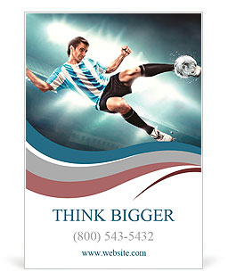 A soccer player with the ball form water Ad Template