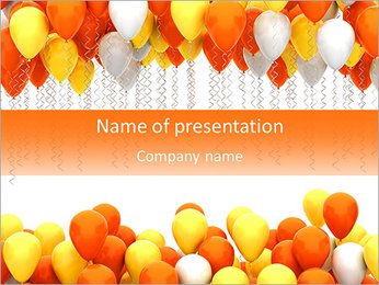 Party balloons isolated on white background PowerPoint Template