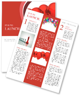 Isolated image of a red balloon over white Newsletter Template