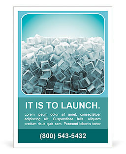Ice Cubes Abstract Background with place for your text Ad Template