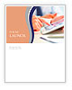 Female office worker using touchpad Newsletter Template