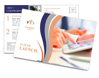 Female office worker using touchpad Postcard Template