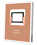 Female hands holding a tablet touch computer gadget with isolated screen Presentation Folder