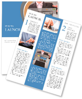 Digital world concept graphic, presentation made by businessman on futuristic user interface Newsletter Template