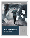 A Businessman Letting go of paperwork in a storm Word Template