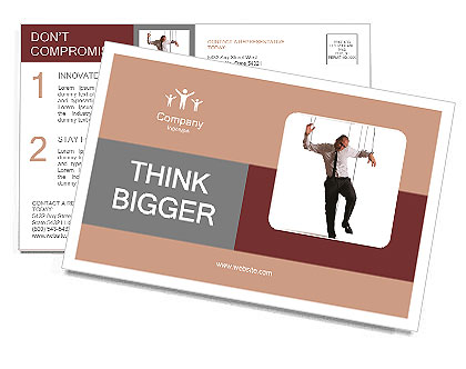 Concept of controlled businessman Postcard Template