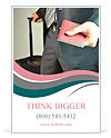 Traveling businessman handing passport Ad Template