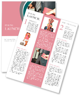 Traveling businessman handing passport Newsletter Template