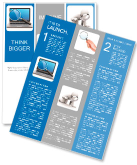 Search. Laptop and loupe in white background. 3d Newsletter Template