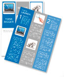 Search. Laptop and loupe in white background. 3d Newsletter Template