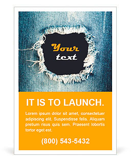 Blue torn denim jeans texture with space for text Ad Template