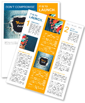 Blue torn denim jeans texture with space for text Newsletter Template