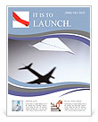 Paper airplane casting a shadow of a jetliner - vision and aspirations concept illustration Flyer Template