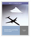 Paper airplane casting a shadow of a jetliner - vision and aspirations concept illustration Word Template