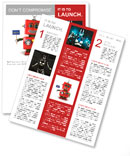 Little happy vintage toy robot holding a hello sign over white background Newsletter Template