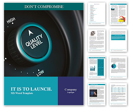 Quality level button with low, medium and high positions, button is positioned in the highest positi Word Template