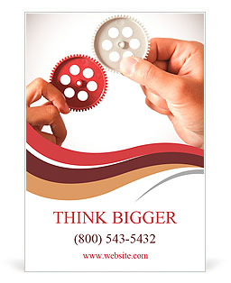 Partnership concept with gear and businessmsn Ad Template
