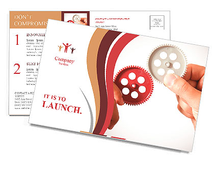 Partnership concept with gear and businessmsn Postcard Template
