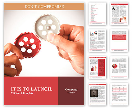 Partnership concept with gear and businessmsn Word Template