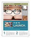 Closeup of reading glasses on the book. shot in the library Flyer Template