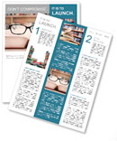 Closeup of reading glasses on the book. shot in the library Newsletter Template