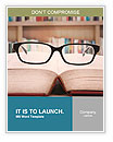 Closeup of reading glasses on the book. shot in the library Word Template