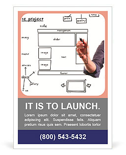 Website development project on whiteboard Ad Template