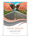 Hands button safety belt on the background of the road Ad Template