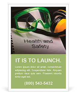 Health and safety register with goggles and earphones Ad Template