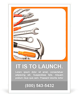 Mechanic tools set isolated on white background Ad Template