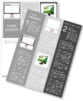 Computer monitor with white blank screen isolated on white background Newsletter Template