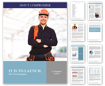 Portrait of an happy worker Word Template