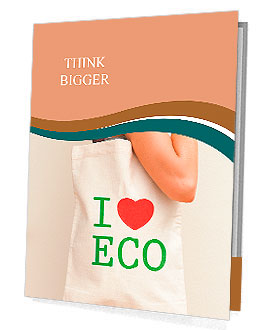 Big flax eco bag "I love eco" Presentation Folder