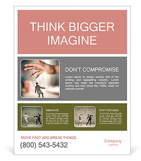 Businessman On Strings. Conceptual photography Poster Template